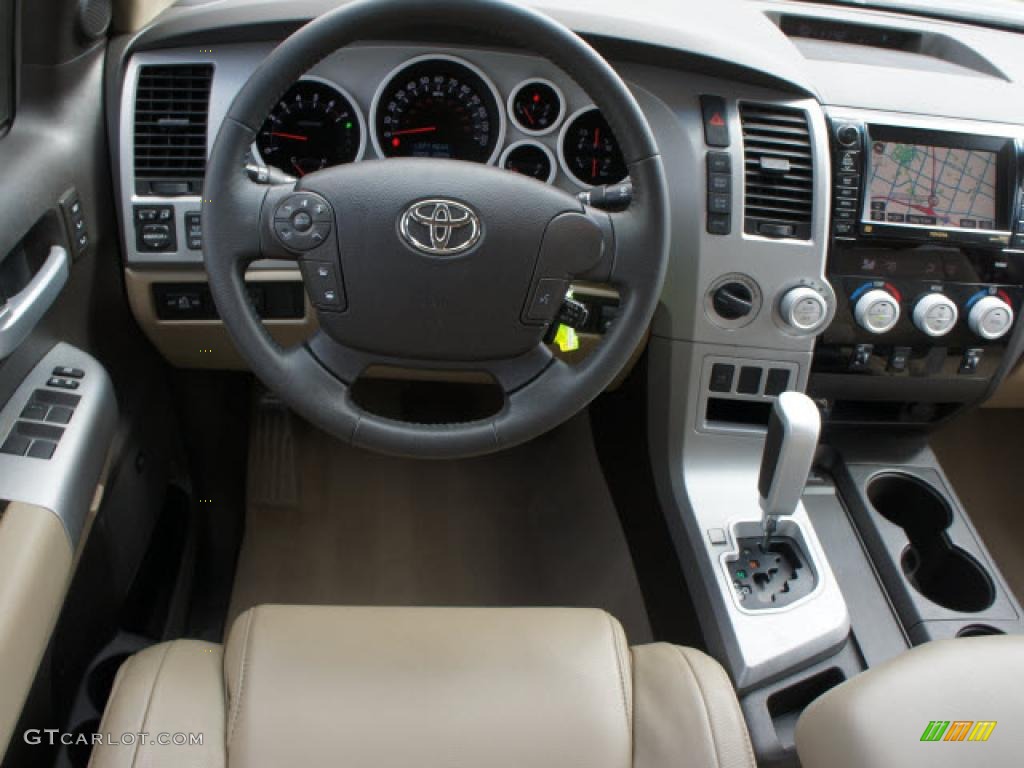 2008 Toyota Tundra Limited CrewMax 4x4 Beige Dashboard Photo #46765218