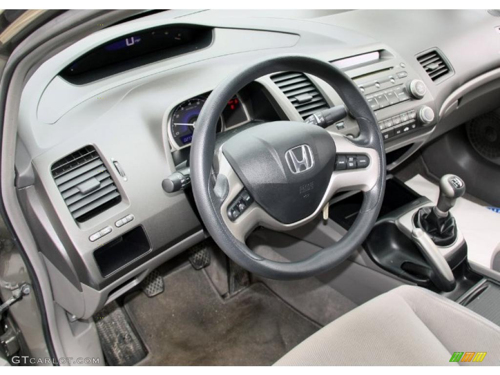 2008 Honda Civic EX Sedan Gray Dashboard Photo #46765617