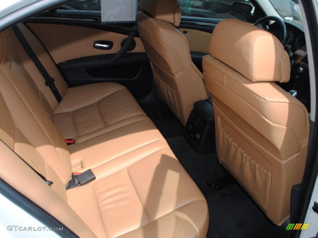 2008 5 Series 550i Sedan - Alpine White / Natural Brown photo #5