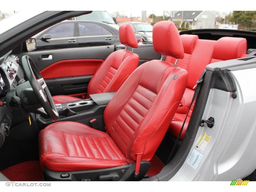 2006 Mustang GT Premium Convertible - Satin Silver Metallic / Red/Dark Charcoal photo #11