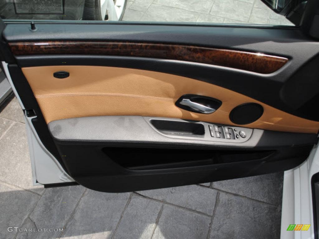 2008 BMW 5 Series 550i Sedan Natural Brown Door Panel Photo #46769490