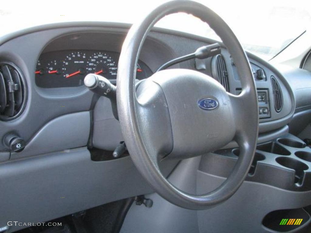 2006 Ford E Series Van E250 Commercial Medium Flint Grey Steering Wheel Photo #46771392