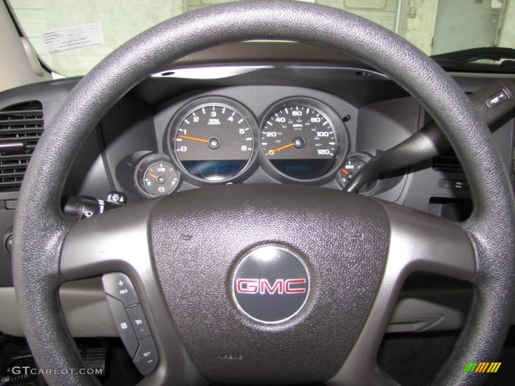 2009 GMC Sierra 1500 Work Truck Extended Cab Dark Titanium Steering Wheel Photo #46773588