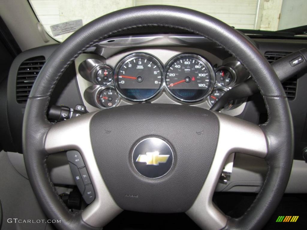 2011 Chevrolet Silverado 1500 LT Crew Cab Light Titanium/Ebony Steering Wheel Photo #46773973