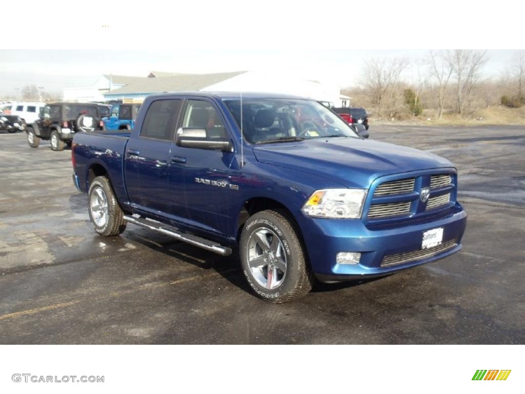 Deep Water Blue Pearl 2011 Dodge Ram 1500 Sport Crew Cab 4x4 Exterior Photo #46774204