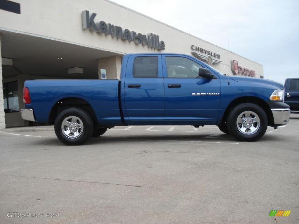 2011 Ram 1500 ST Quad Cab 4x4 - Deep Water Blue Pearl / Dark Slate Gray/Medium Graystone photo #2