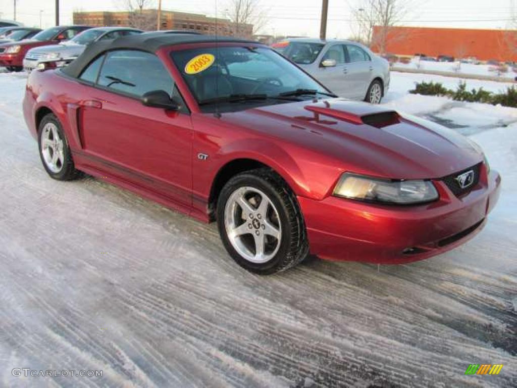 2003 Mustang GT Convertible - Redfire Metallic / Dark Charcoal photo #1