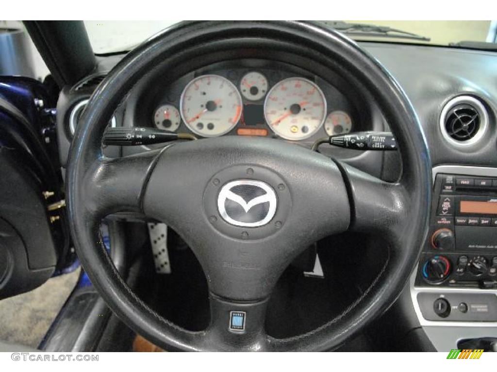 2003 Mazda MX-5 Miata Special Edition Roadster Gray Steering Wheel Photo #46779096