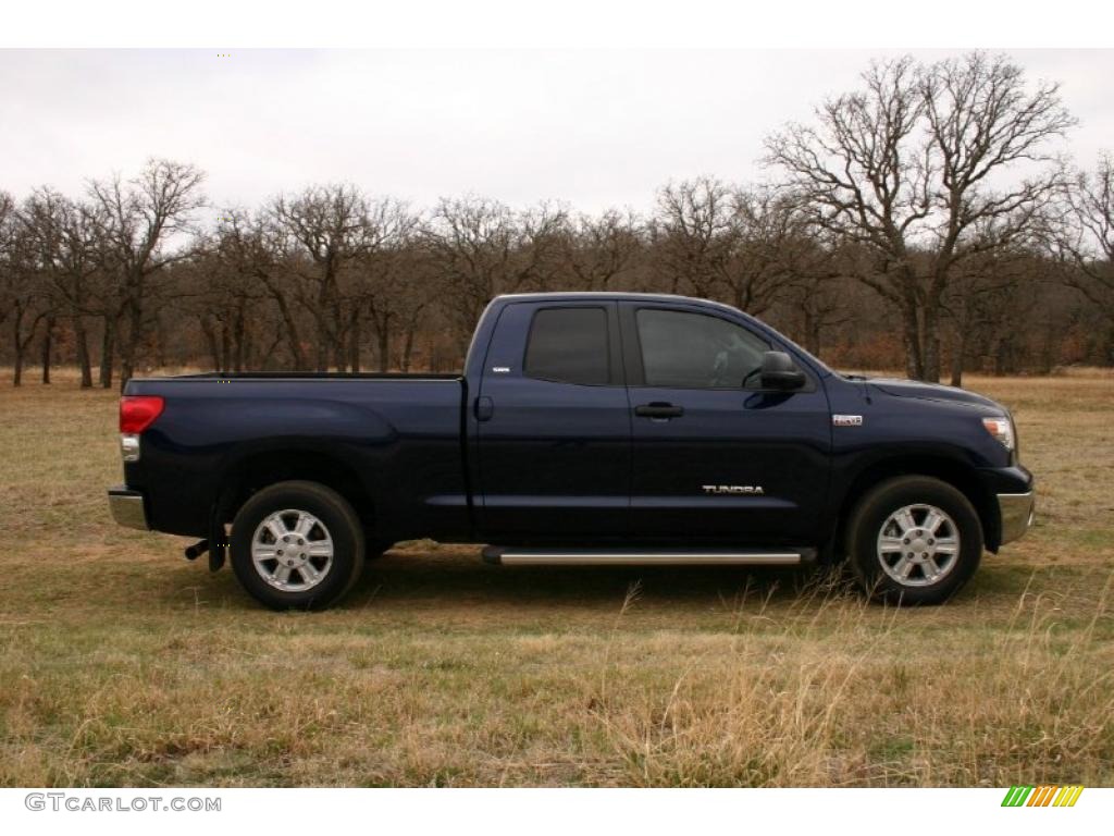 2008 Tundra SR5 Double Cab 4x4 - Nautical Blue Metallic / Beige photo #3