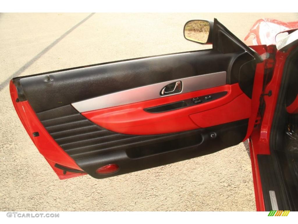 2005 Ford Thunderbird Premium Roadster Black Ink/Red Door Panel Photo #46781454
