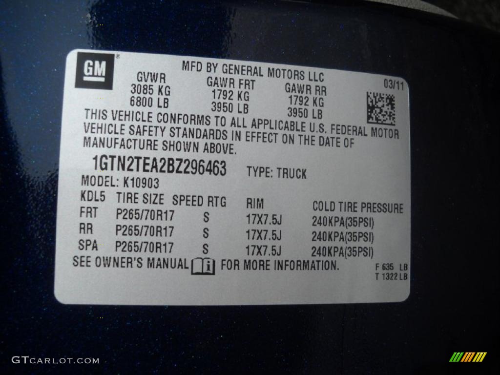 2011 Sierra 1500 Regular Cab 4x4 - Midnight Blue Metallic / Dark Titanium photo #13