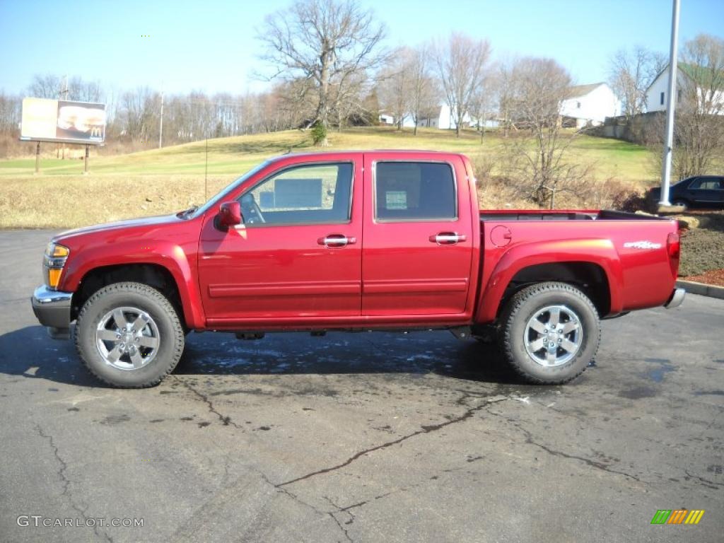 Fire Red 2011 GMC Canyon SLE Crew Cab 4x4 Exterior Photo #46783548