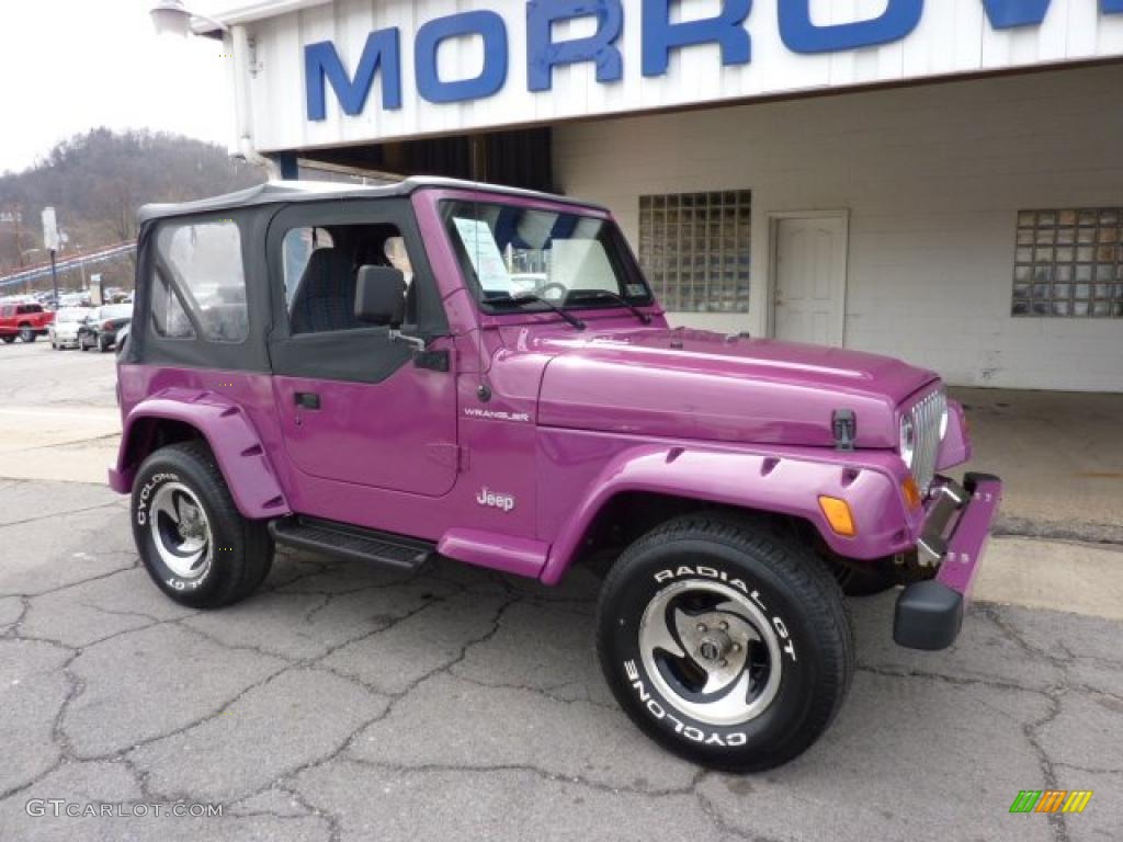 1997 Wrangler SE 4x4 - Magenta / Gray photo #2