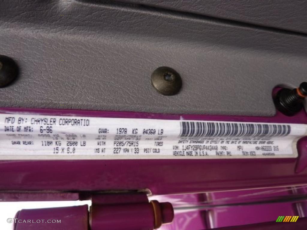 1997 Wrangler Color Code PH1 for Magenta Photo #46784541