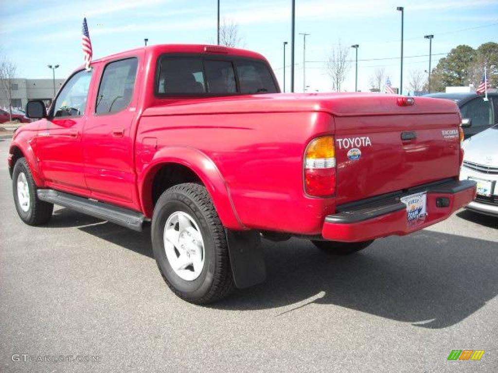 2001 Tacoma V6 PreRunner Double Cab - Radiant Red / Oak Beige photo #4