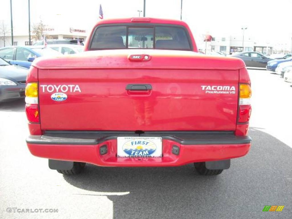 2001 Tacoma V6 PreRunner Double Cab - Radiant Red / Oak Beige photo #5