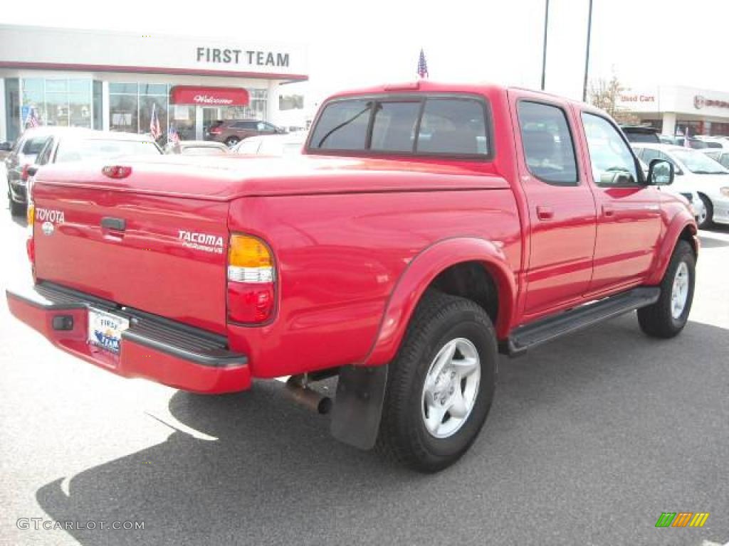 2001 Tacoma V6 PreRunner Double Cab - Radiant Red / Oak Beige photo #6
