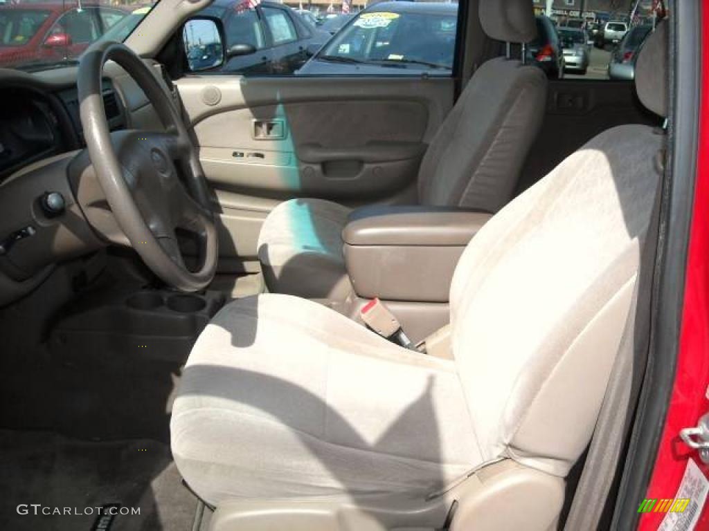 2001 Tacoma V6 PreRunner Double Cab - Radiant Red / Oak Beige photo #10