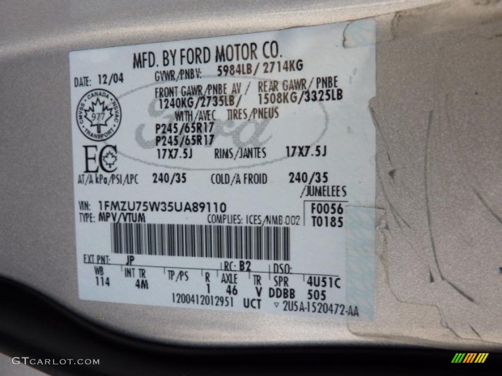 2005 Explorer Limited 4x4 - Silver Birch Metallic / Midnight Grey photo #22