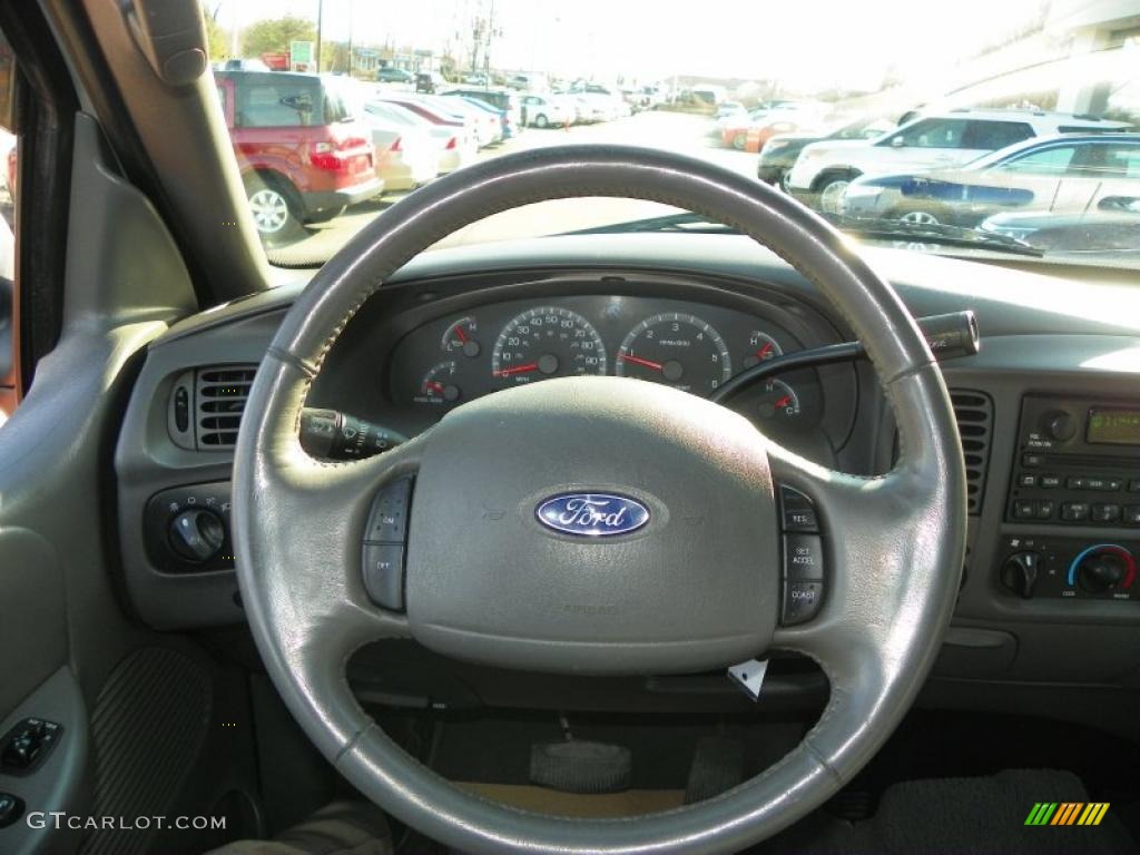 2003 Ford F150 XLT SuperCrew 4x4 Medium Graphite Grey Steering Wheel Photo #46787331