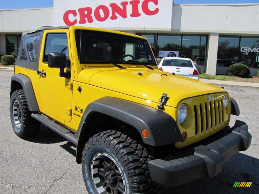 2009 Wrangler X 4x4 - Detonator Yellow / Dark Slate Gray/Medium Slate Gray photo #1