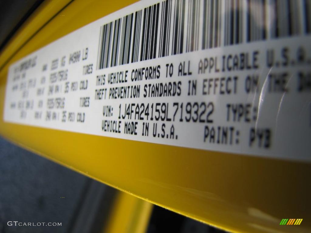 2009 Wrangler Color Code PYB for Detonator Yellow Photo #46791096