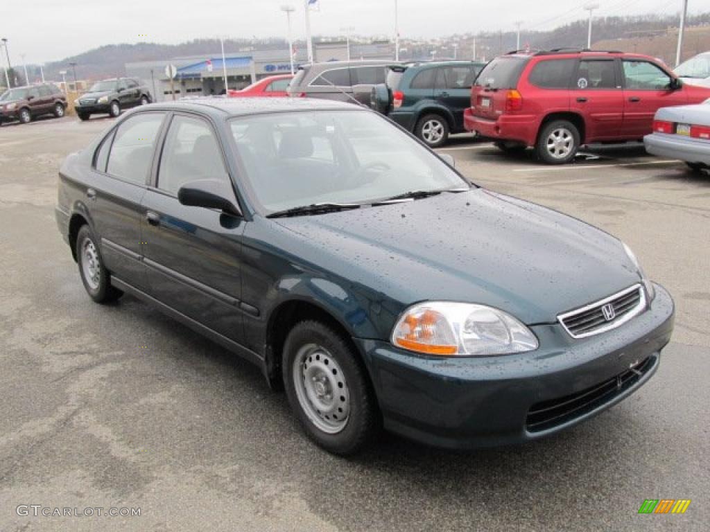 1996 Civic DX Sedan - Dark Green Pearl Metallic / Gray photo #9