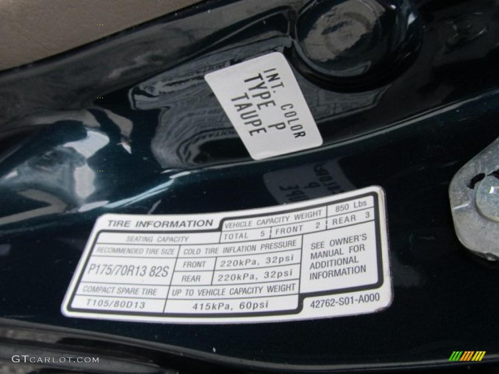 1996 Honda Civic DX Sedan Info Tag Photo #46791402