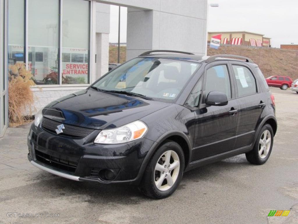 2007 SX4 Convenience AWD - Black Onyx Pearl / Black photo #2