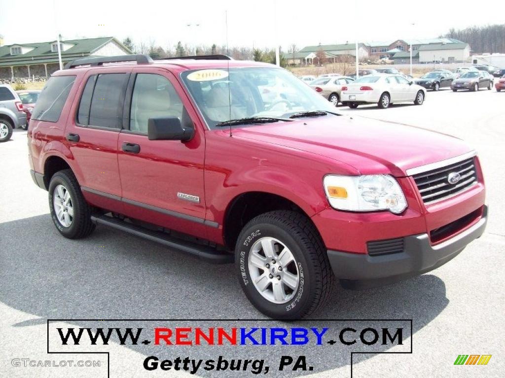 2006 Explorer XLS 4x4 - Redfire Metallic / Stone photo #1