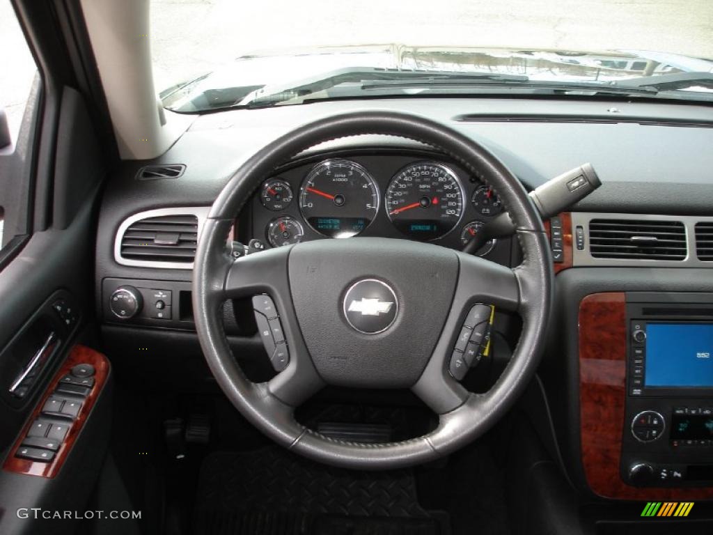 2010 Chevrolet Silverado 3500HD LTZ Crew Cab 4x4 Dually Ebony Steering Wheel Photo #46802667