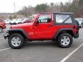 2008 Flame Red Jeep Wrangler X 4x4  photo #2