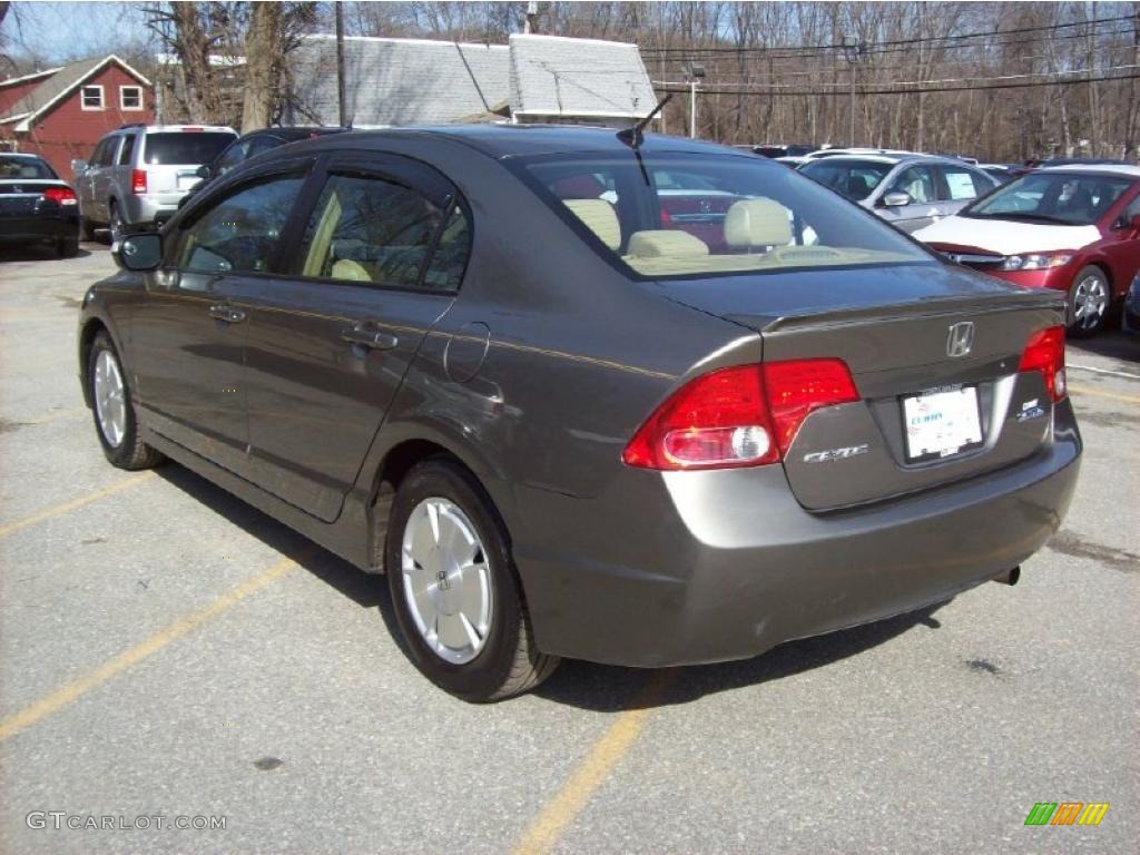 2007 Civic Hybrid Sedan - Galaxy Gray Metallic / Ivory photo #2