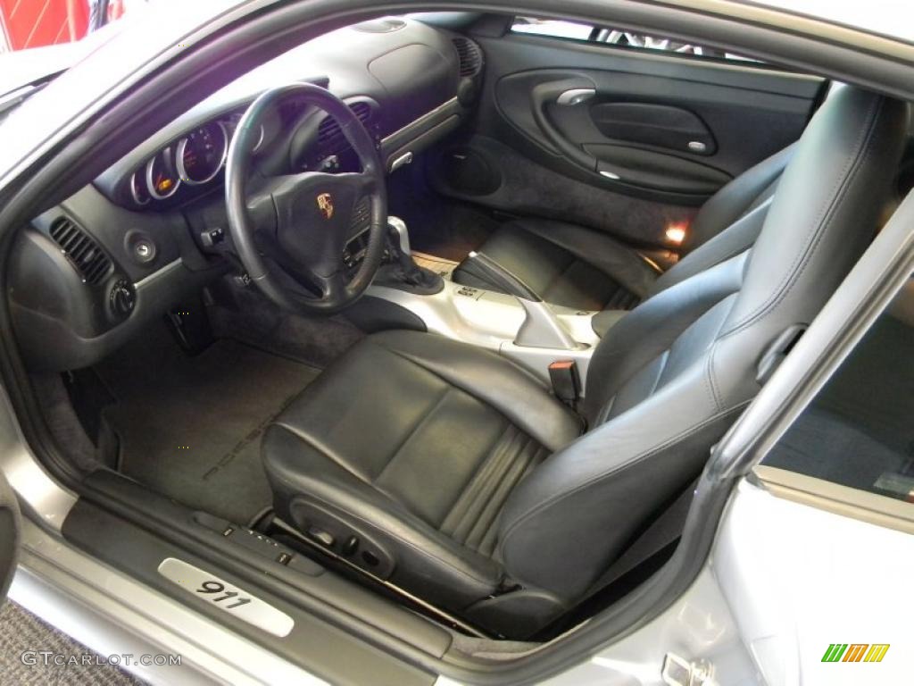 Natural Leather Grey Interior 2004 Porsche 911 Carrera 40th Anniversary Edition Coupe Photo #46811211