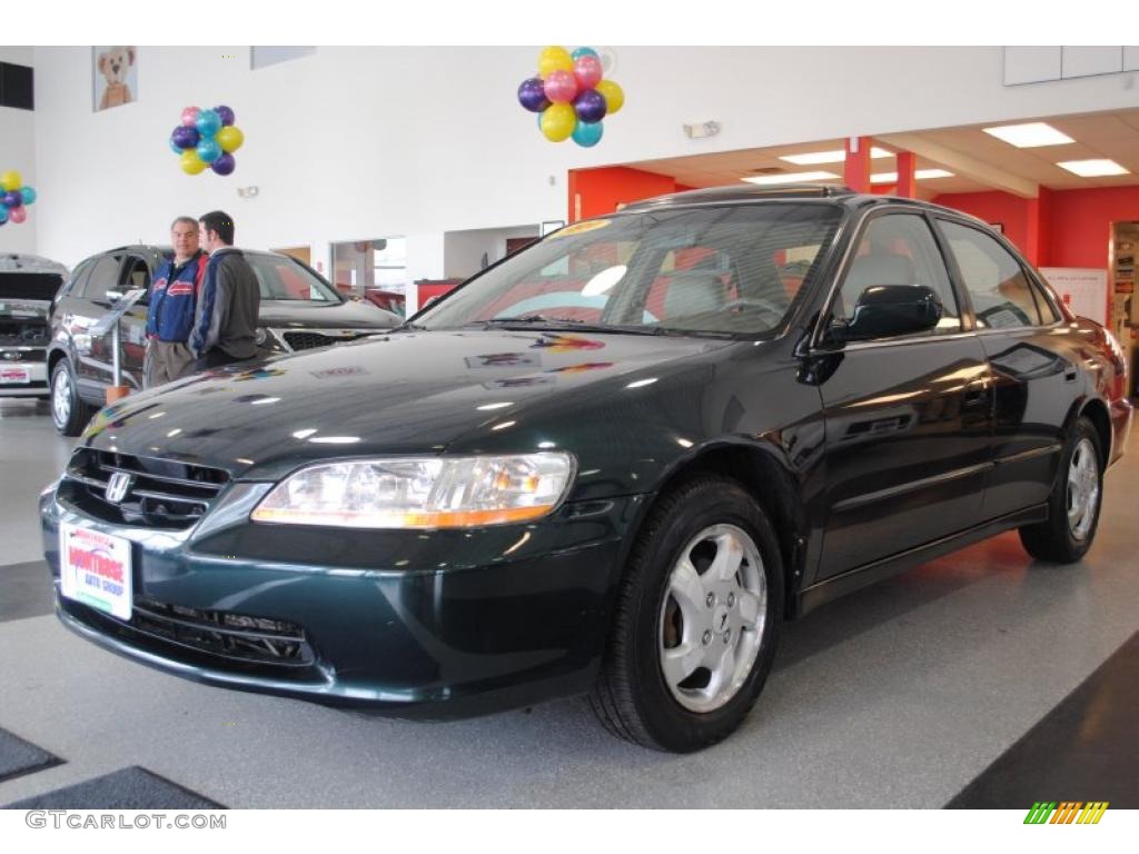 1999 Accord EX Sedan - Dark Emerald Pearl / Tan photo #2