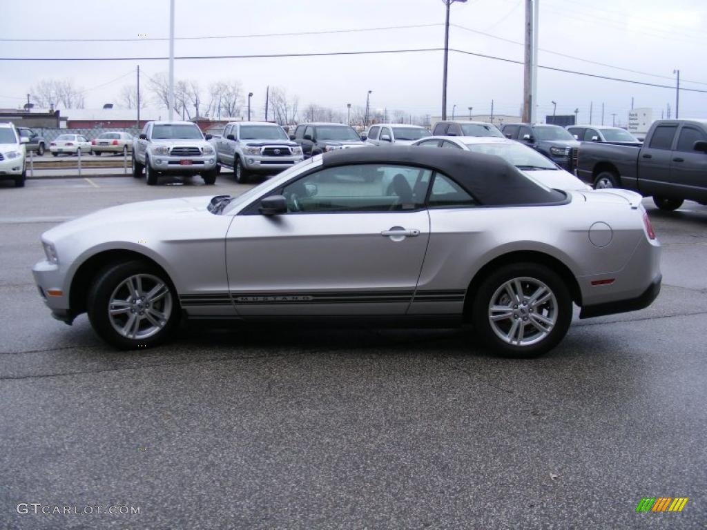 2010 Mustang V6 Premium Convertible - Brilliant Silver Metallic / Stone photo #1