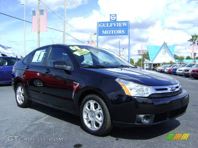 2008 Focus SES Sedan - Black / Charcoal Black photo #1