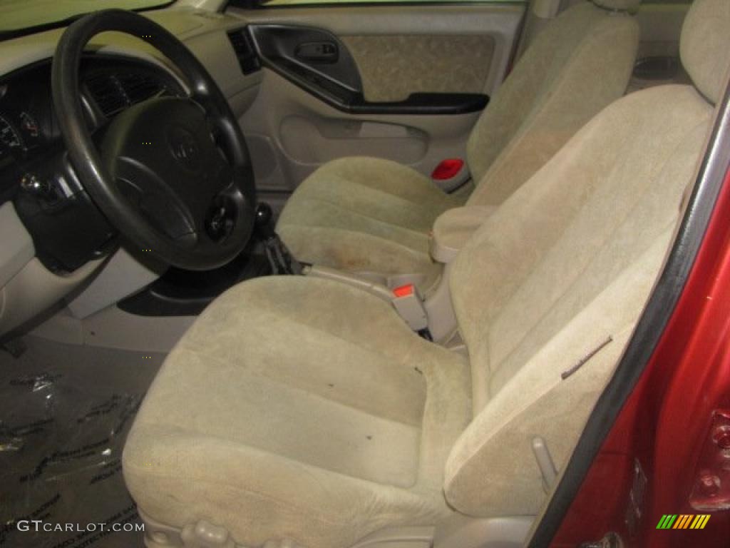 2002 Elantra GLS Sedan - Chianti Red / Beige photo #13