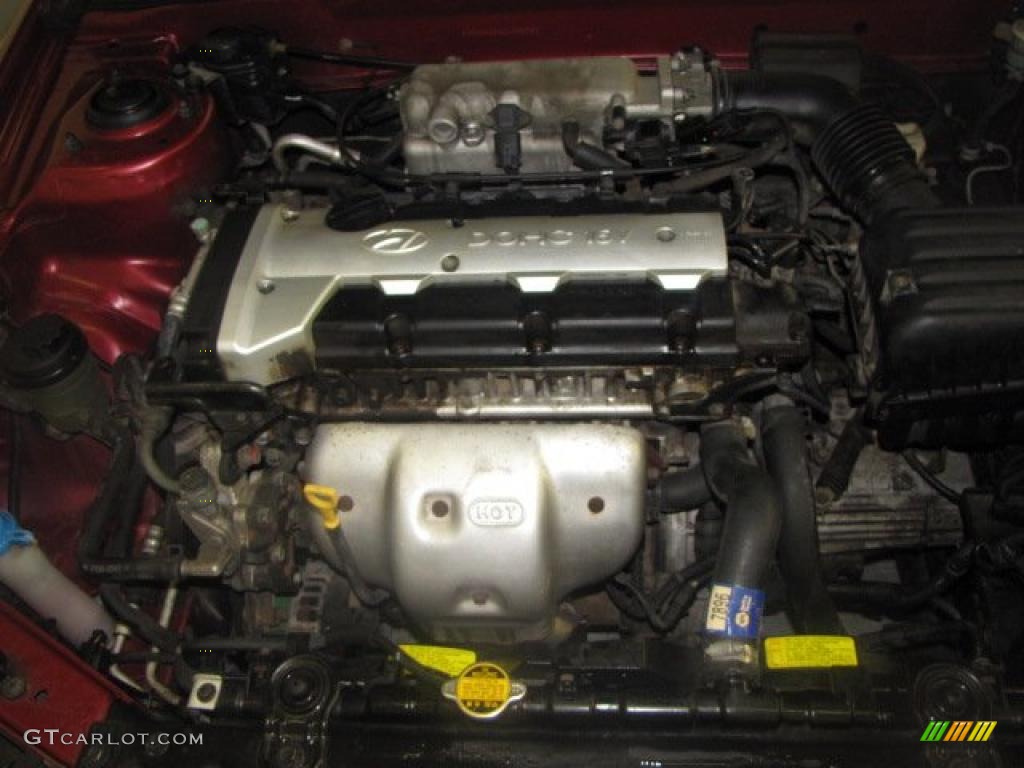 2002 Elantra GLS Sedan - Chianti Red / Beige photo #21