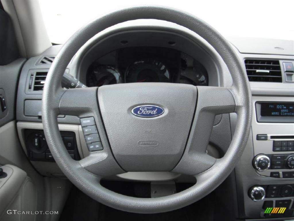 2010 Ford Fusion S Medium Light Stone Steering Wheel Photo #46818099