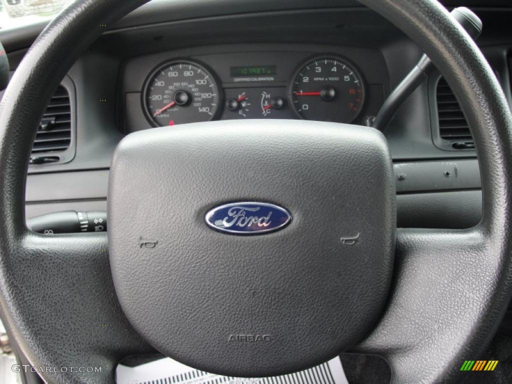 2008 Ford Crown Victoria Police Interceptor Charcoal Black Steering Wheel Photo #46818504