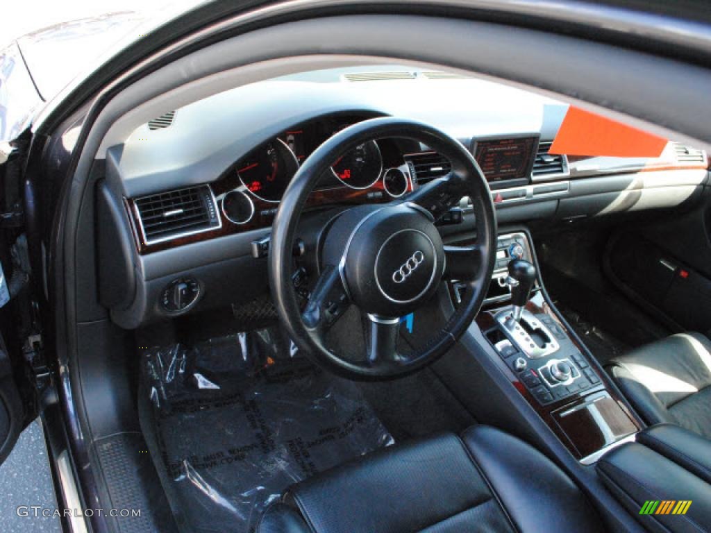 2005 Audi A8 L 4.2 quattro Black Steering Wheel Photo #46820109