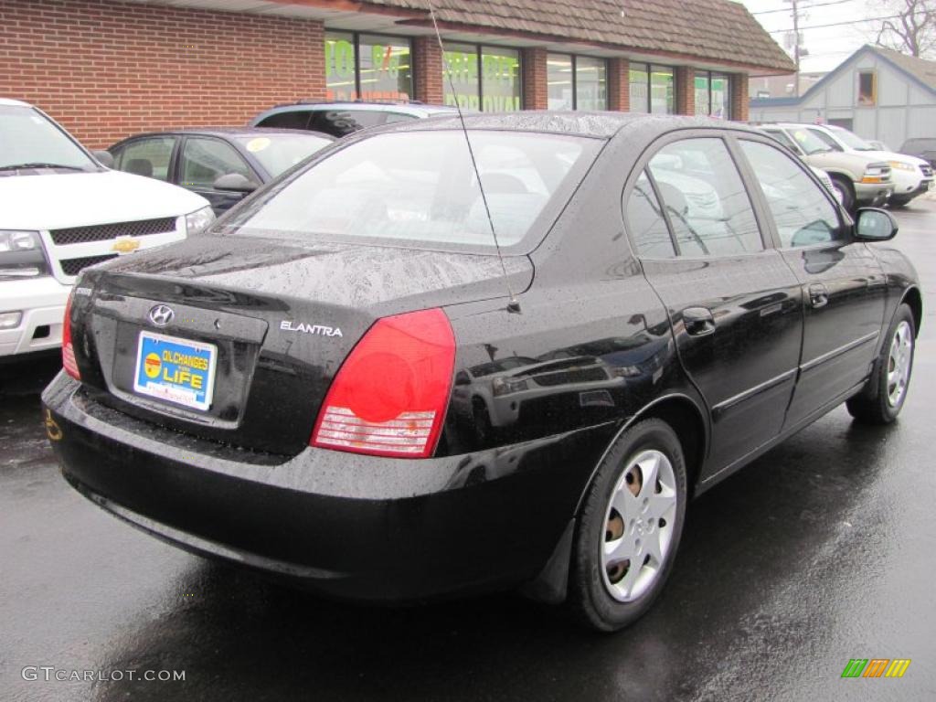 2006 Elantra GLS Sedan - Ebony Black / Gray photo #2