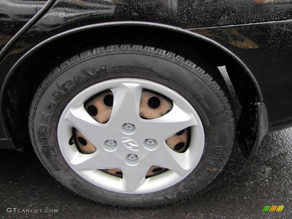 2006 Elantra GLS Sedan - Ebony Black / Gray photo #10