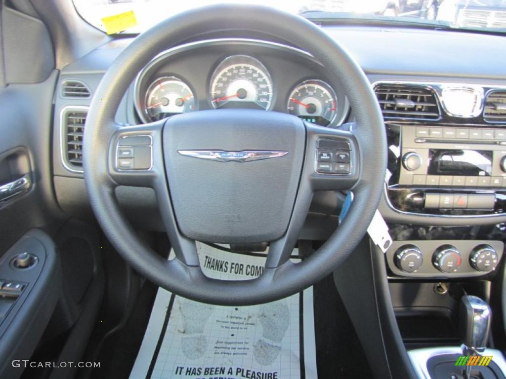 2011 Chrysler 200 LX Black Steering Wheel Photo #46820628
