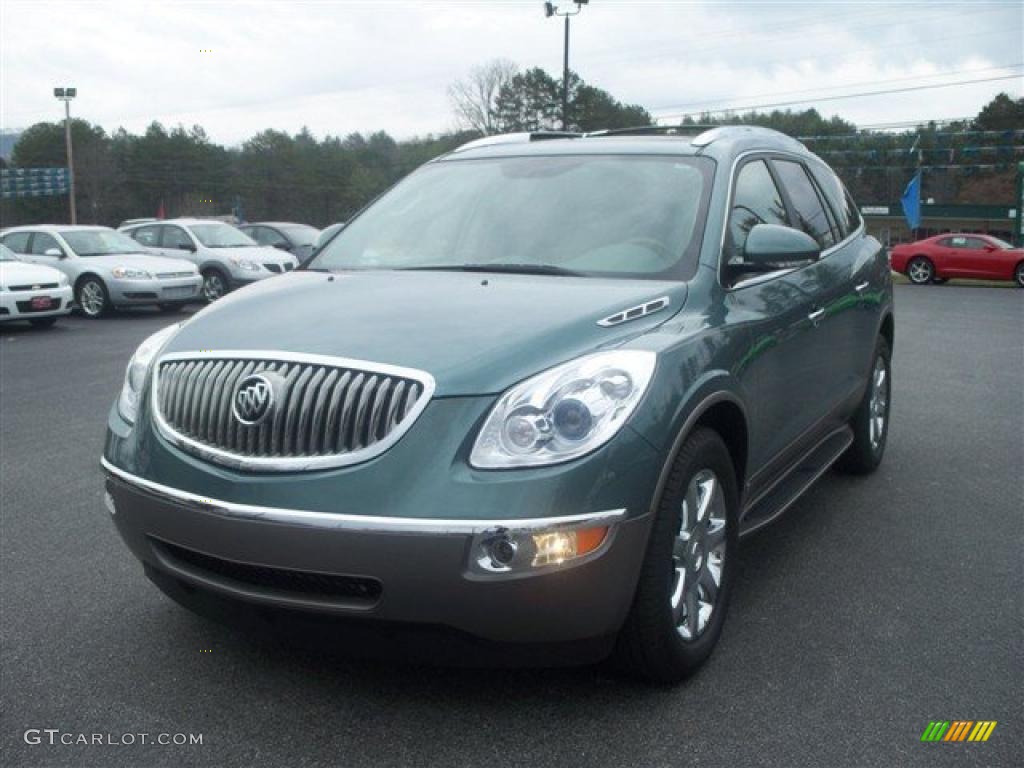 2010 Enclave CXL - Silver Green Metallic / Titanium/Dark Titanium photo #2