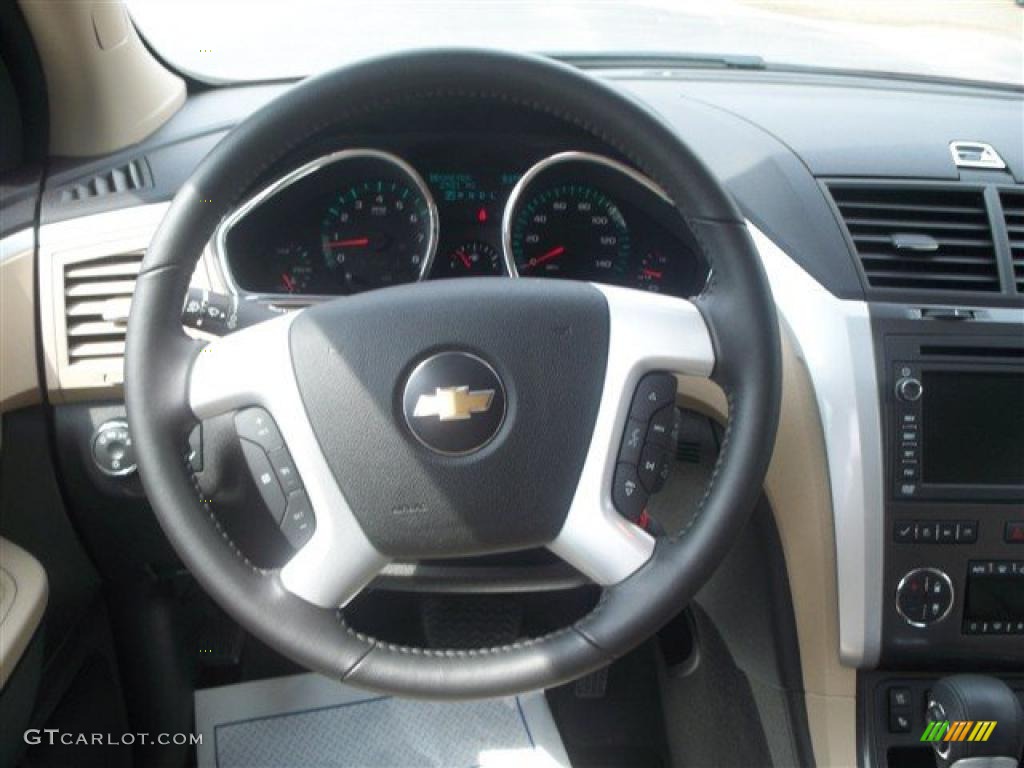 2010 Chevrolet Traverse LTZ AWD Cashmere Steering Wheel Photo #46823841