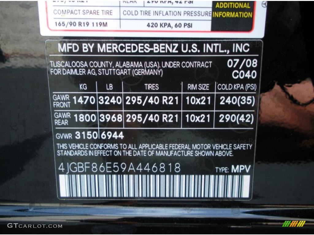 2009 GL Color Code 040 for Black Photo #46824339