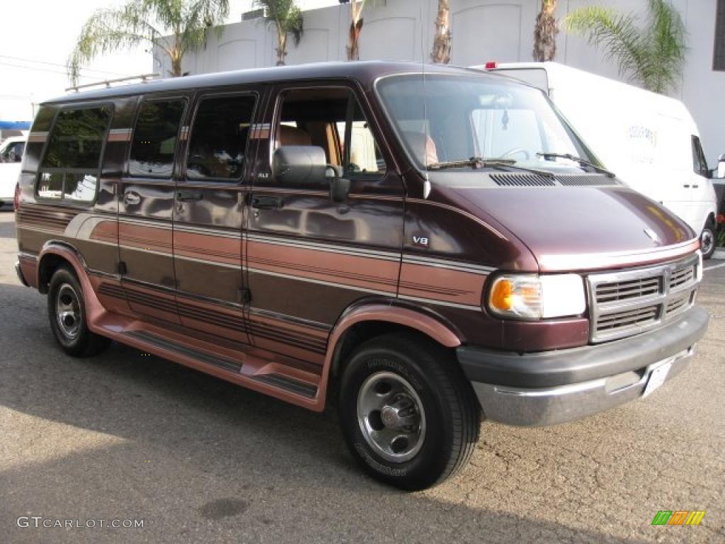 1995 Ram Van 2500 Passenger Conversion - Director Red Metallic / Brown photo #1