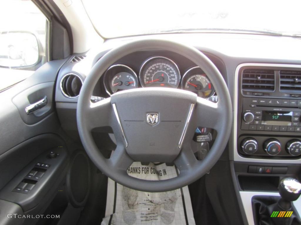 2011 Dodge Caliber Heat Dark Slate Gray Steering Wheel Photo #46825458